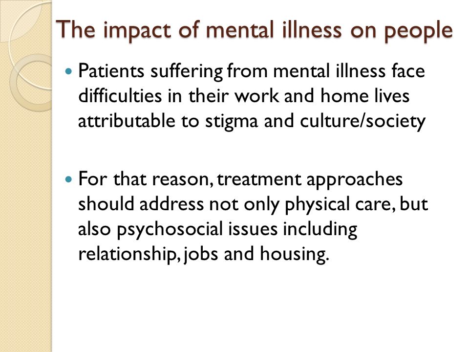 impact of mental illness on different family members
